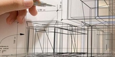 Architectural wireframe concept sketch