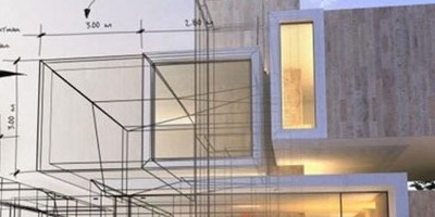 Detailed technical drawing of a modern house